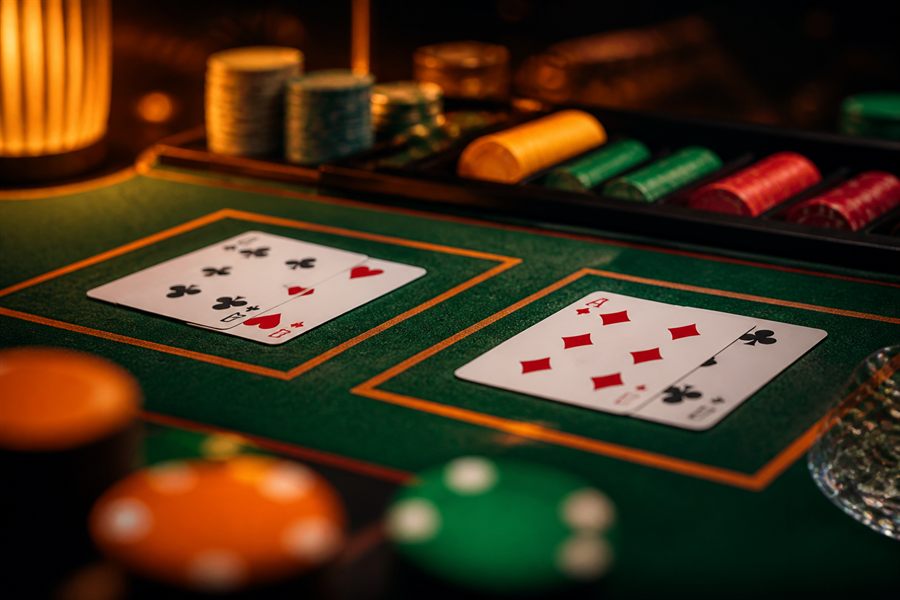 Krupiérka s kartami - baccarat live